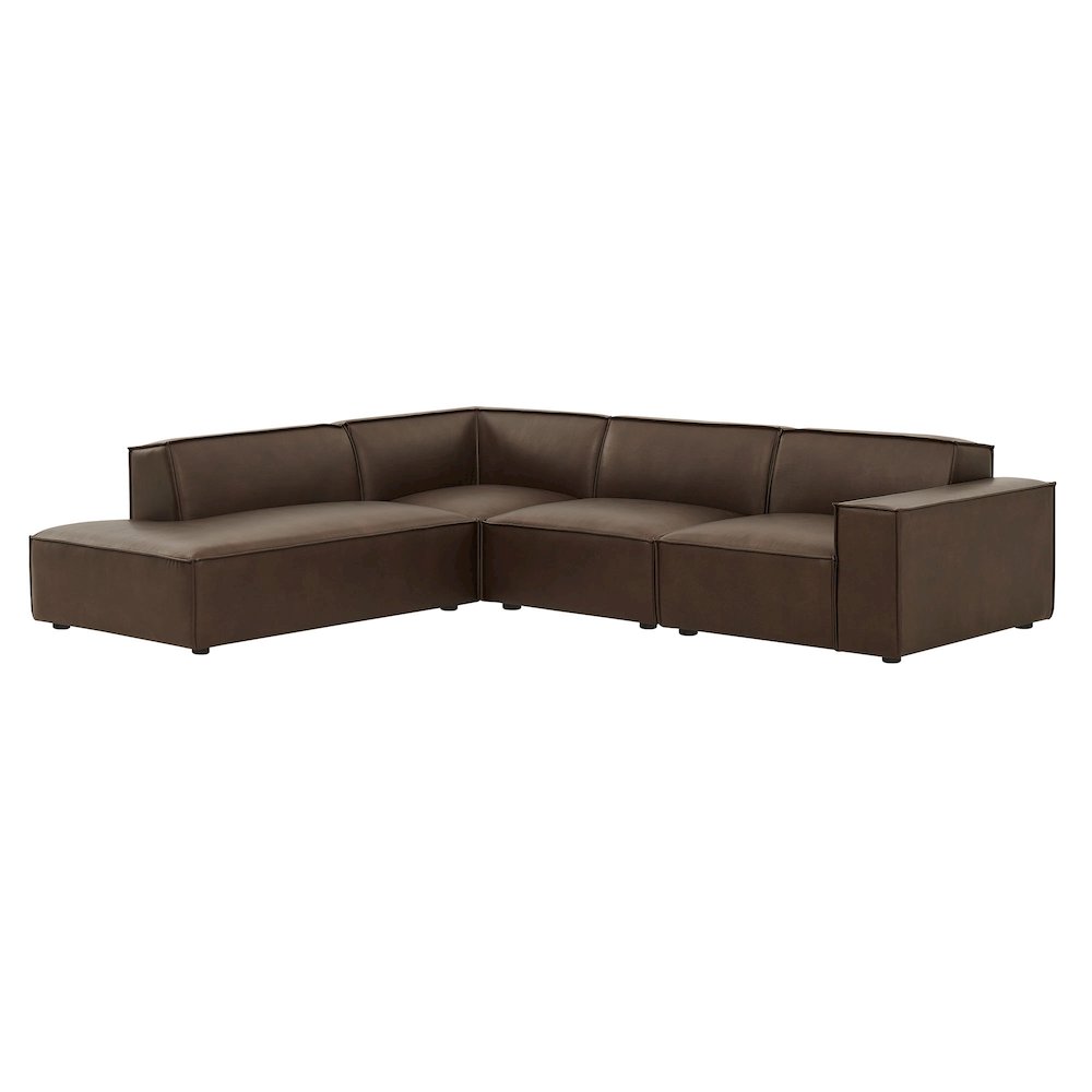 Restore 4-Piece Vegan Leather Modular L-Shaped Sofa. Picture 1
