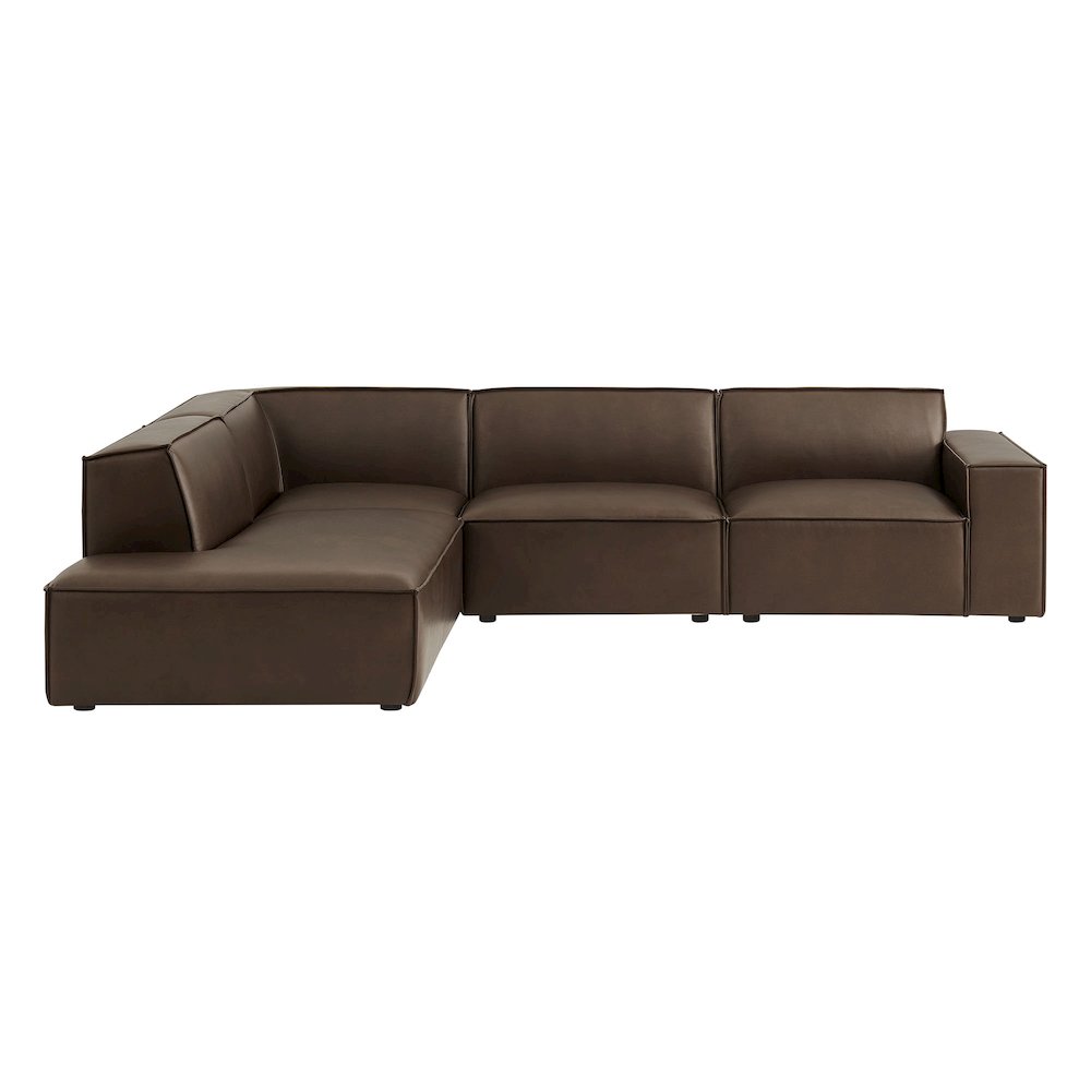 Restore 4-Piece Vegan Leather Modular L-Shaped Sofa. Picture 7