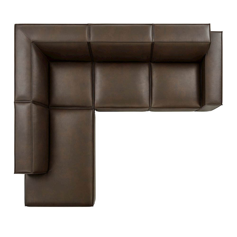 Restore 4-Piece Vegan Leather Modular L-Shaped Sofa. Picture 8