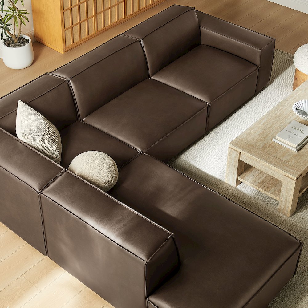 Restore 4-Piece Vegan Leather Modular L-Shaped Sofa. Picture 10
