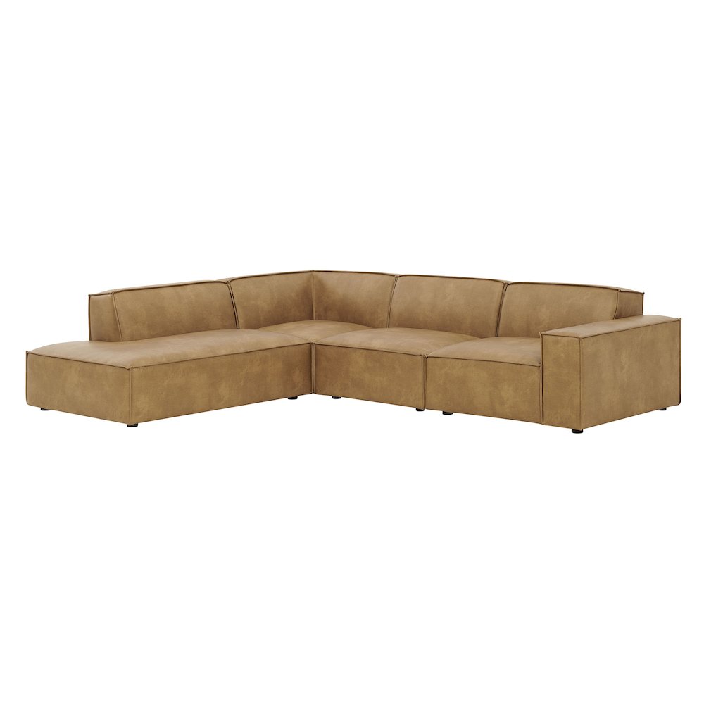 Restore 4-Piece Vegan Leather Modular L-Shaped Sofa. Picture 1