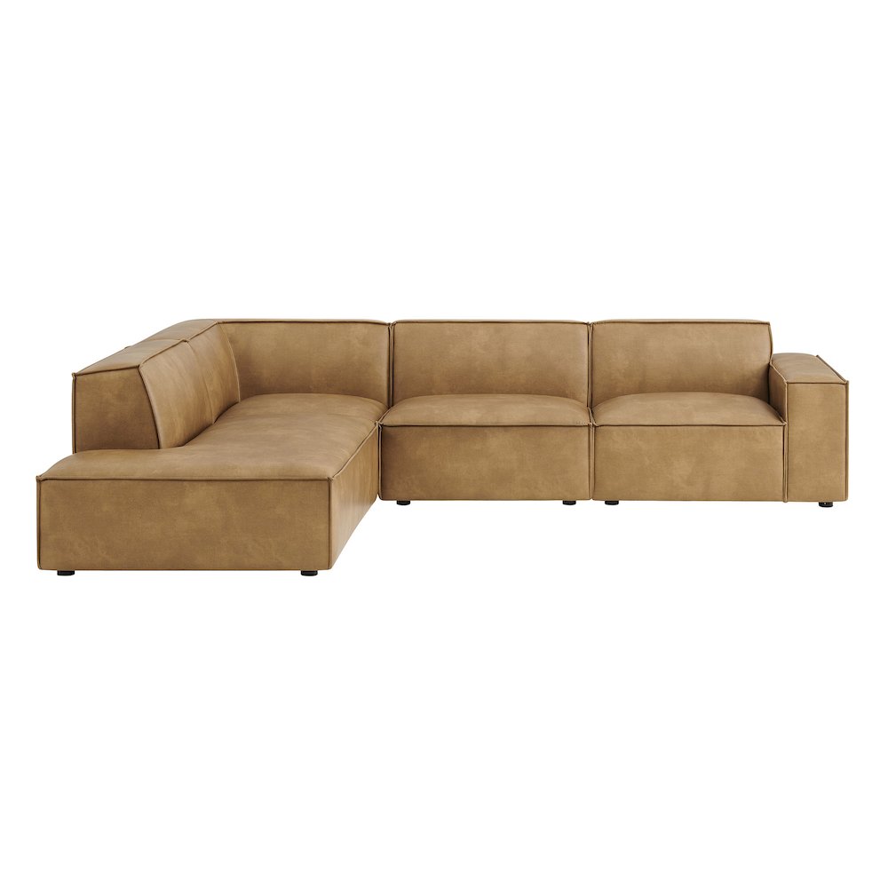 Restore 4-Piece Vegan Leather Modular L-Shaped Sofa. Picture 7