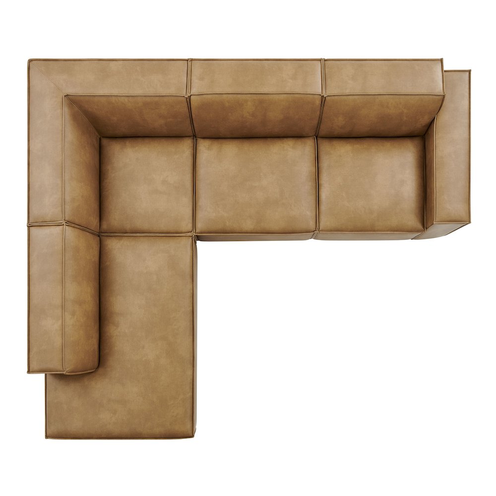 Restore 4-Piece Vegan Leather Modular L-Shaped Sofa. Picture 8