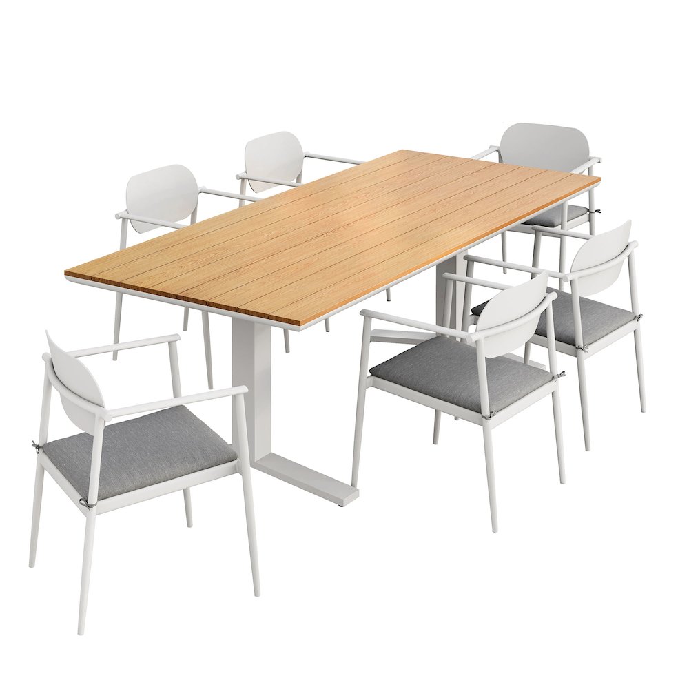 Aeris 7-Piece Outdoor Patio Aluminum Dining Set. Picture 1