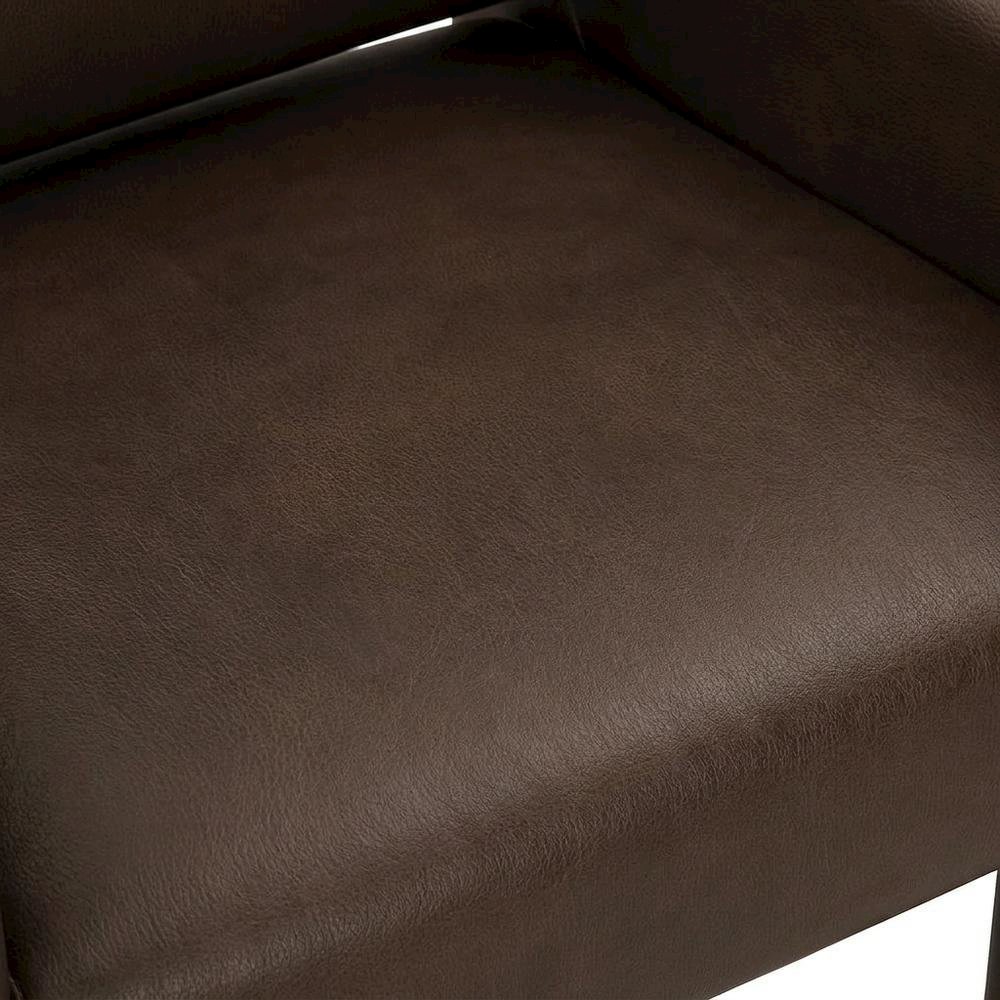 Vegan Leather Upholstered Dining Armchair for Kitchen and Dining Rooms, Espresso. Picture 6