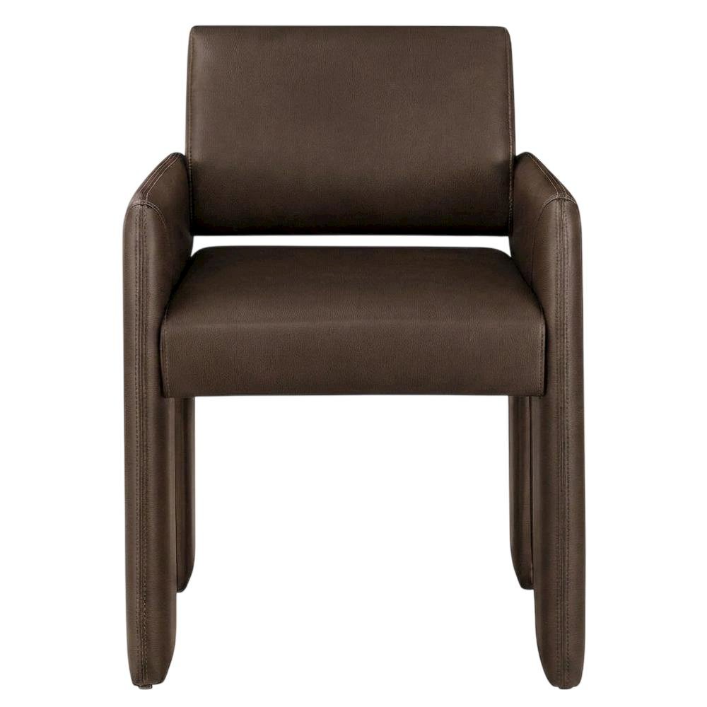 Vegan Leather Upholstered Dining Armchair for Kitchen and Dining Rooms, Espresso. Picture 1
