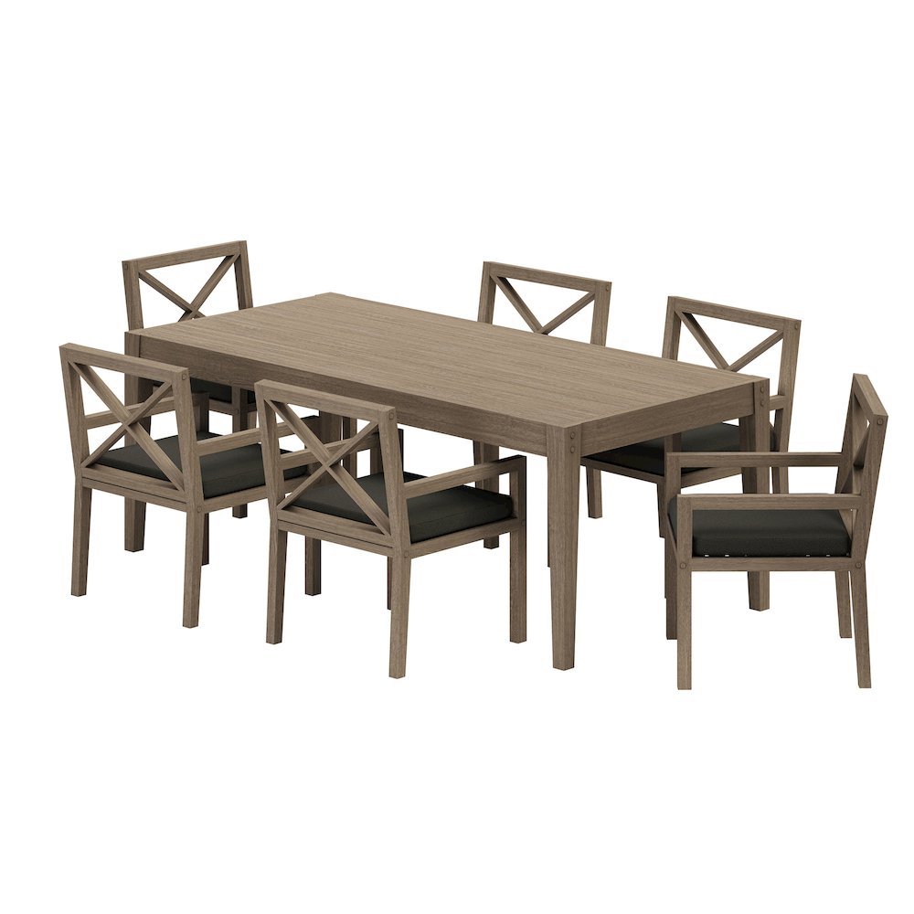 Northlake 7-Piece Outdoor Patio Teak Wood Dining Set. Picture 1