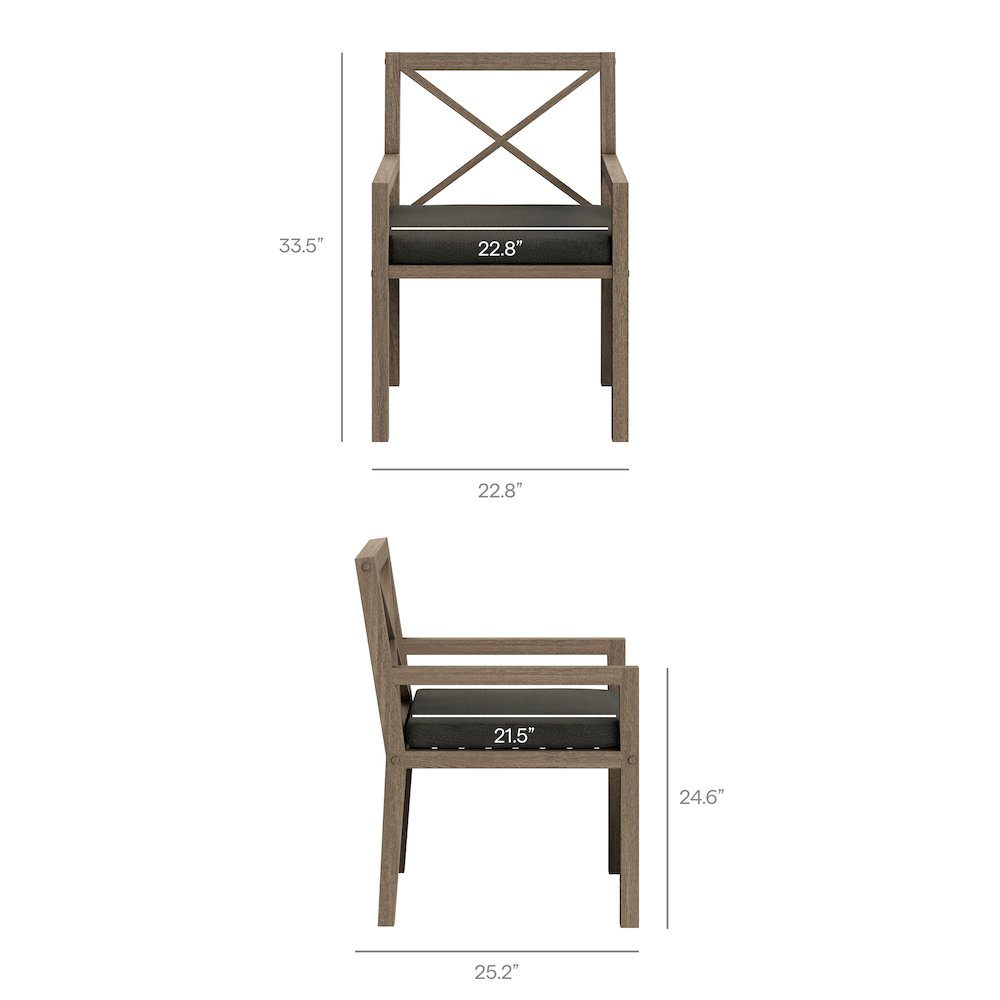 Northlake 7-Piece Outdoor Patio Teak Wood Dining Set. Picture 3