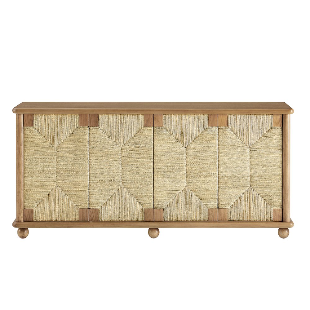 Marola 71 Inch Oak Wood Seagrass Sideboard. Picture 5