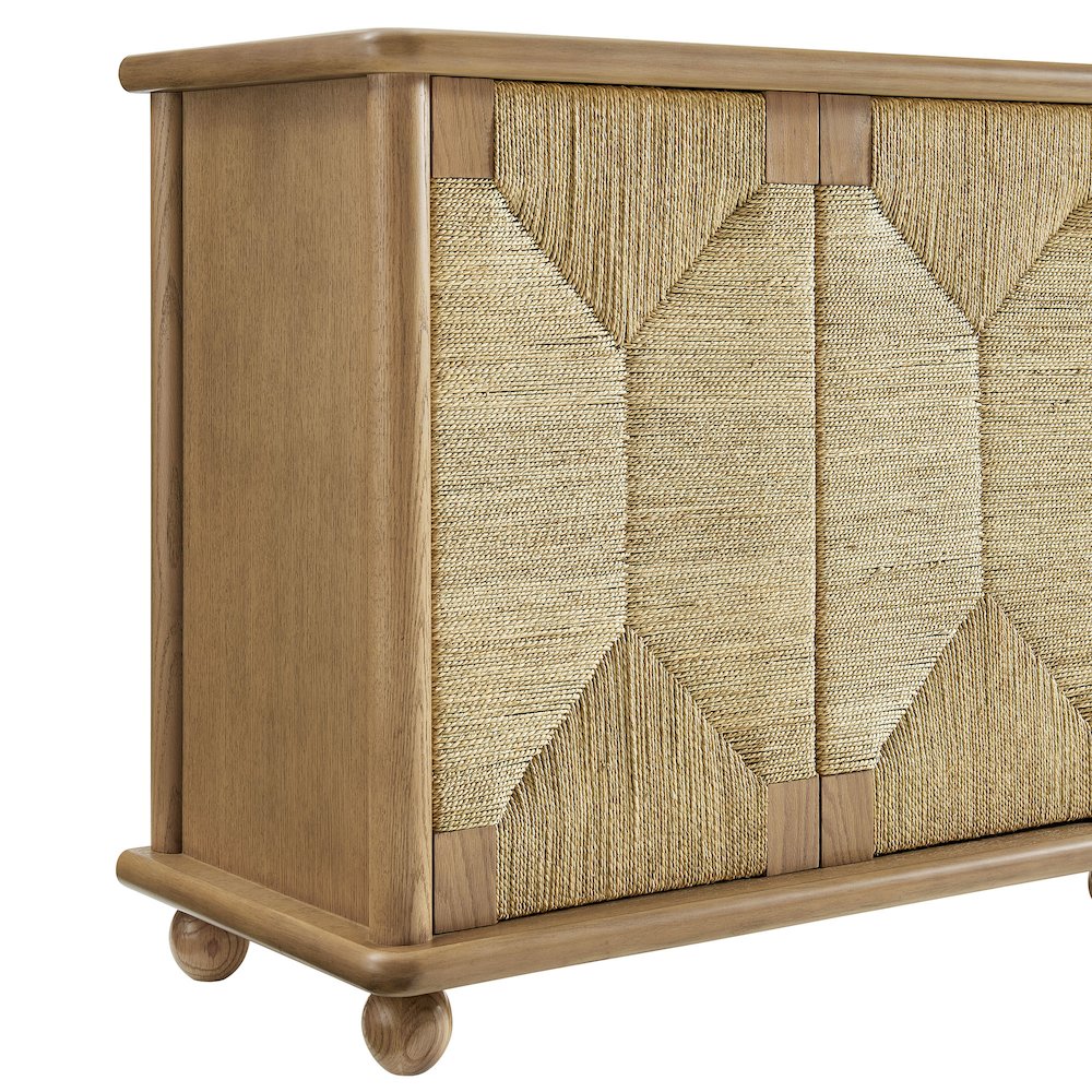 Marola 71 Inch Oak Wood Seagrass Sideboard. Picture 7