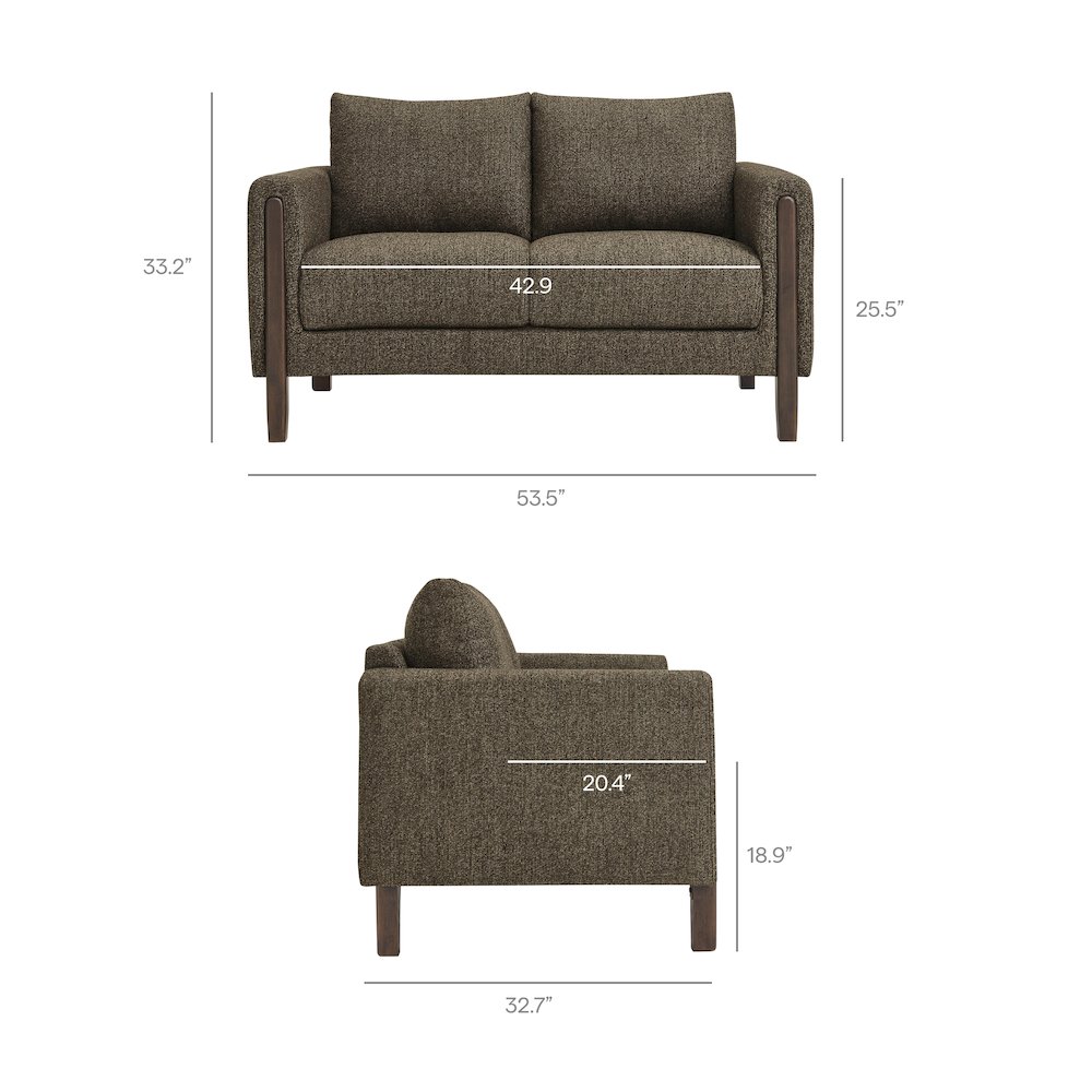 Hawken Boucle Fabric Loveseat. Picture 2