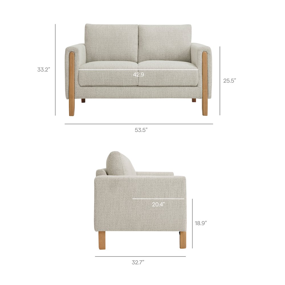Hawken Boucle Fabric Loveseat. Picture 2
