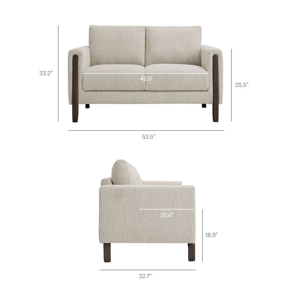 Hawken Boucle Fabric Loveseat. Picture 2