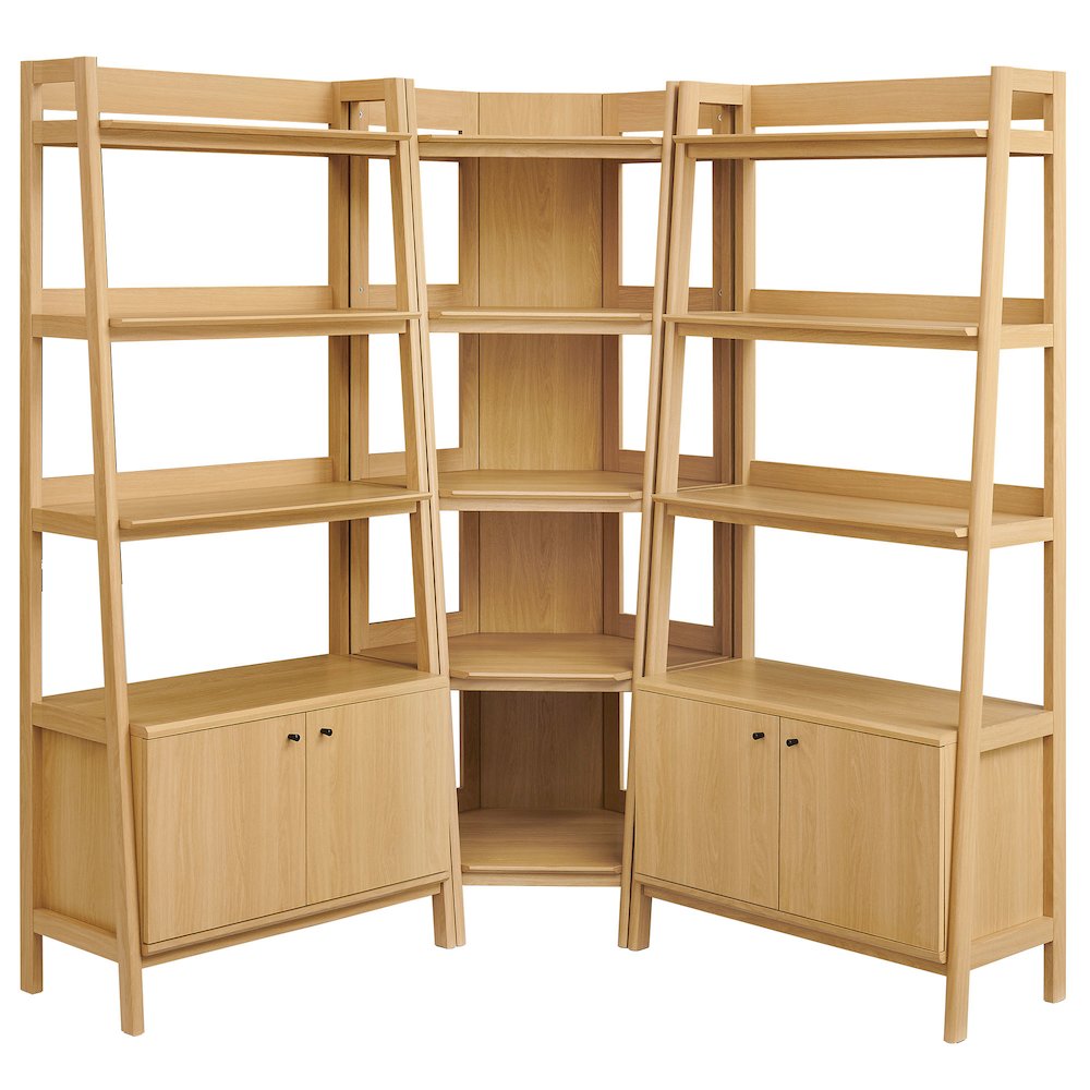 Bixby 3-Piece Corner Bookshelf Set with Wide Bookshelves. Picture 5