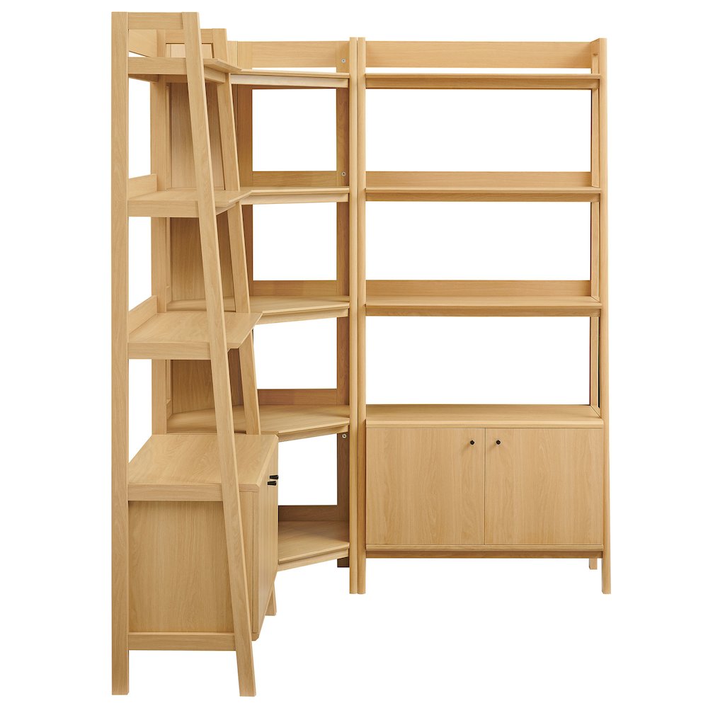 Bixby 3-Piece Corner Bookshelf Set with Wide Bookshelves. Picture 4