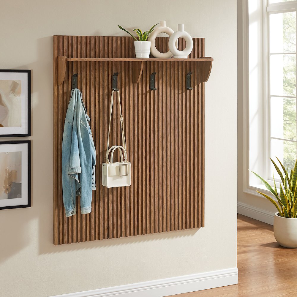 Render Fluted Coat Rack Panel With Shelf. Picture 8