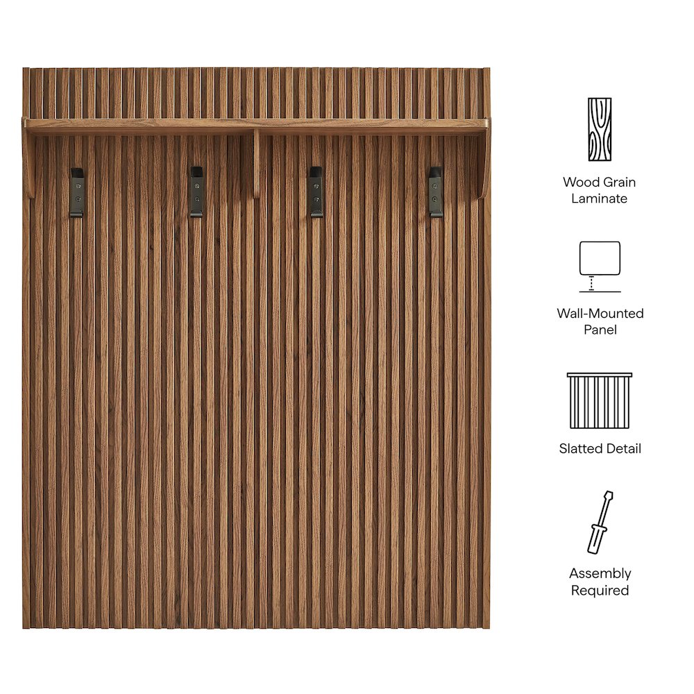 Render Fluted Coat Rack Panel With Shelf. Picture 3