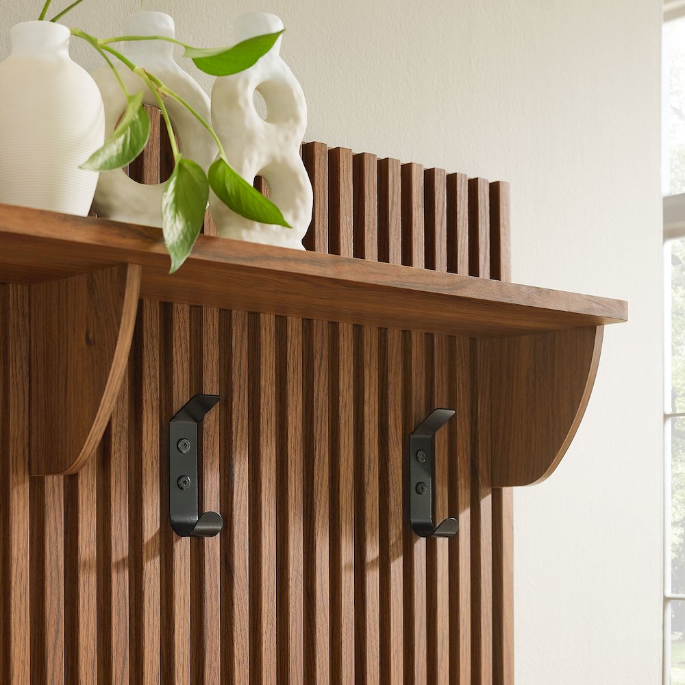 Render Fluted 3-in-1 Hall Tree With Storage Bench and Coat Rack. Picture 8
