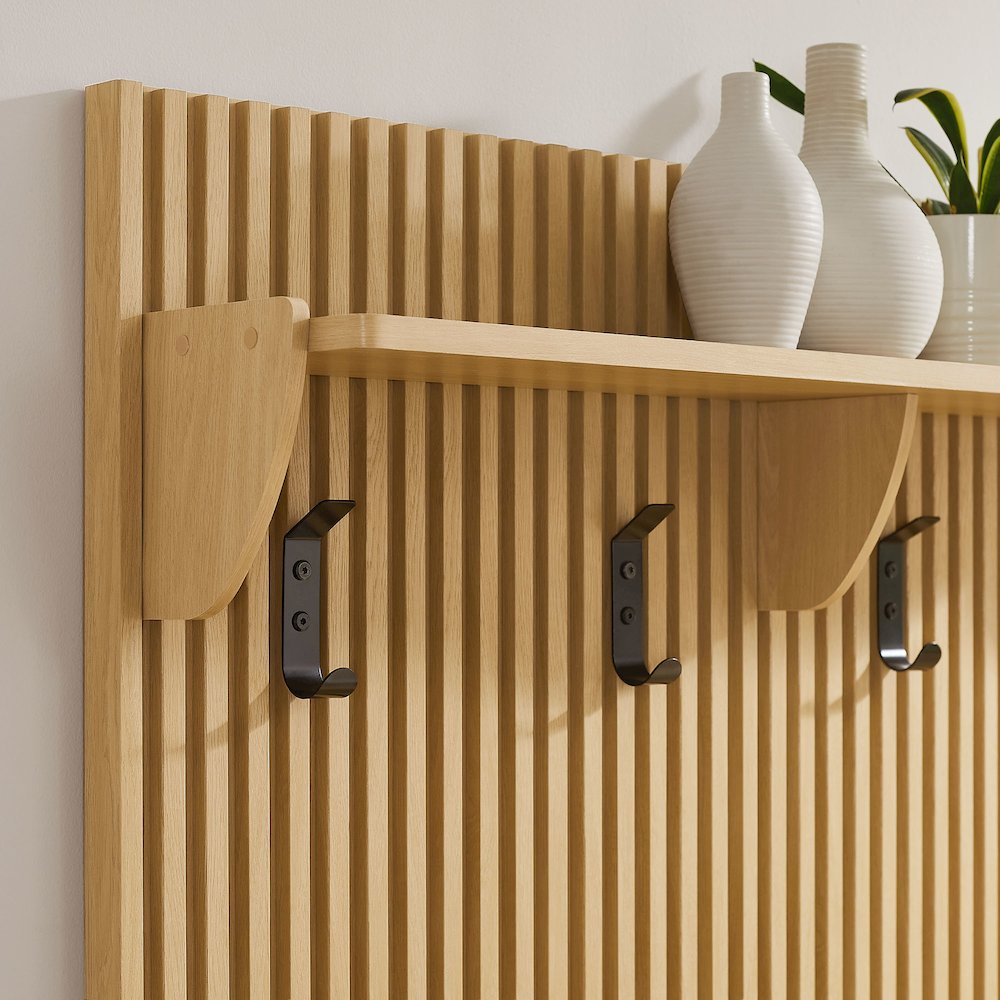 Soma Fluted 3-in-1 Hall Tree With Storage Bench and Coat Rack. Picture 8
