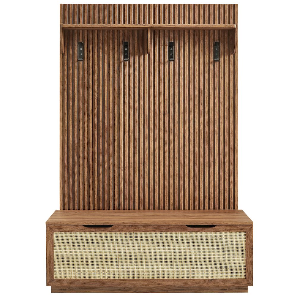 Soma Fluted 3-in-1 Hall Tree With Storage Bench and Coat Rack. Picture 4