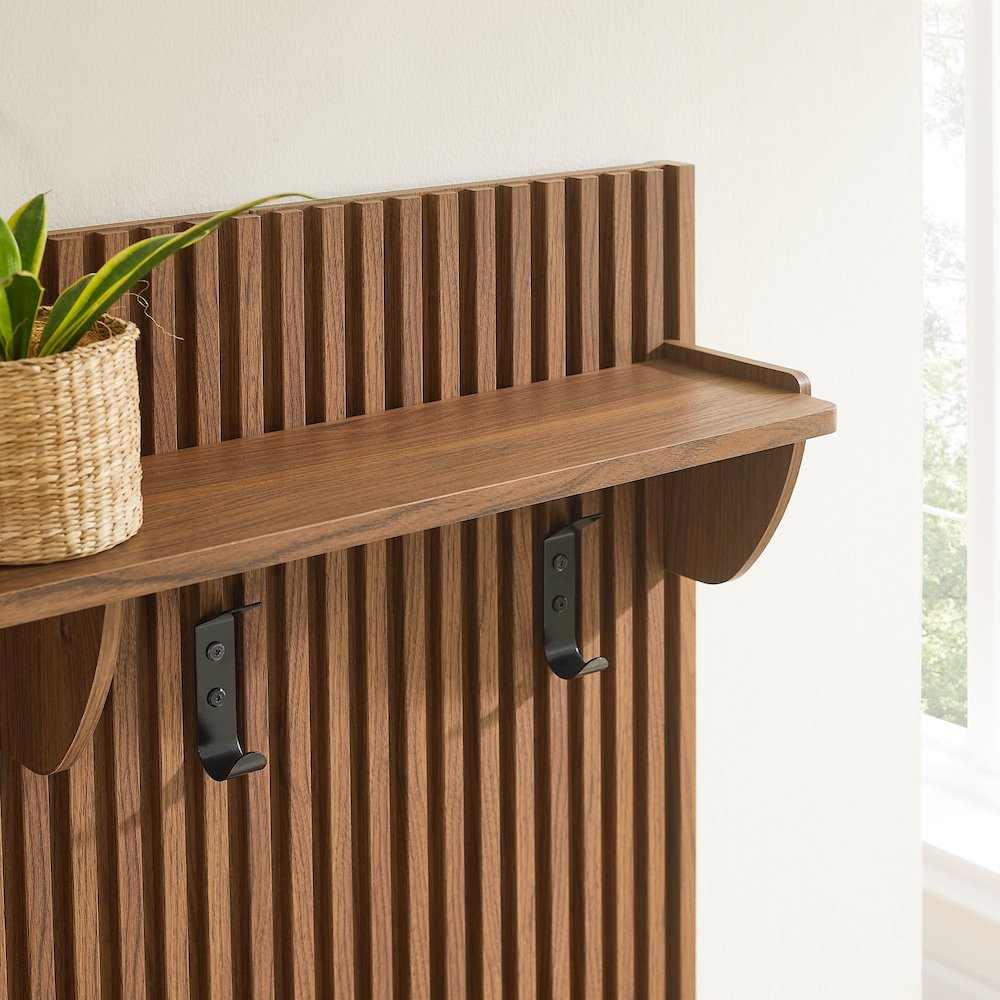 Soma Fluted 3-in-1 Hall Tree With Storage Bench and Coat Rack. Picture 8