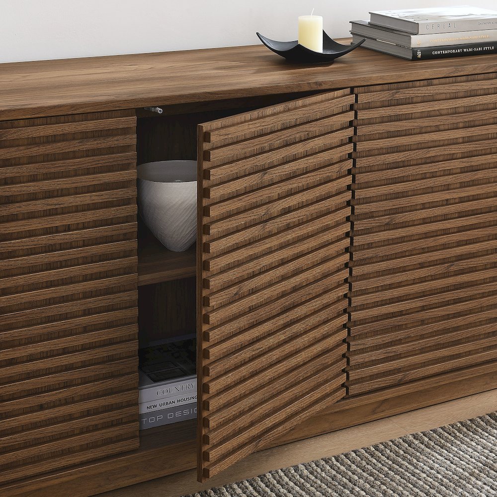 Render 4-Door Fluted Sideboard Cabinet TV Stand. Picture 10