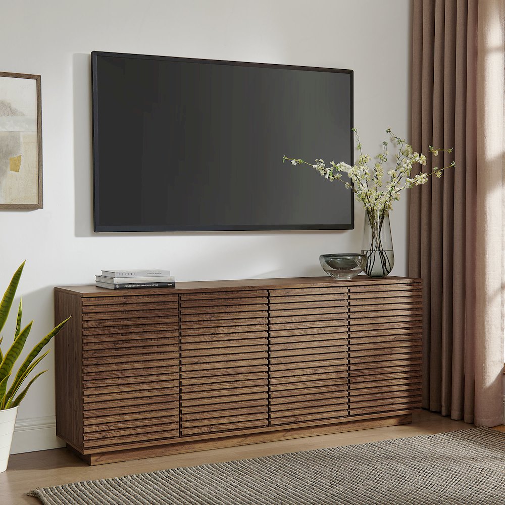 Render 4-Door Fluted Sideboard Cabinet TV Stand. Picture 8