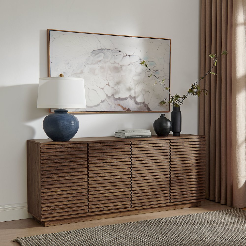 Render 4-Door Fluted Sideboard Cabinet TV Stand. Picture 9