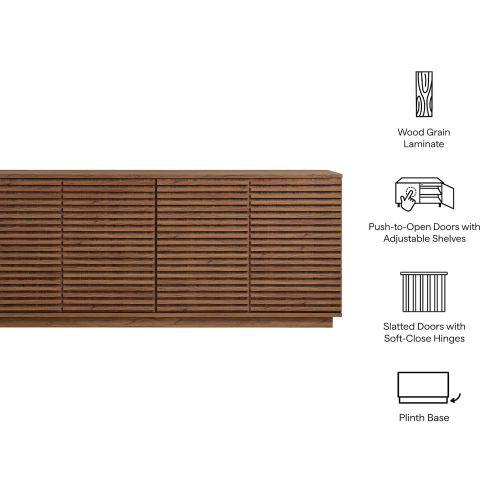 Render 4-Door Fluted Sideboard Cabinet TV Stand. Picture 3