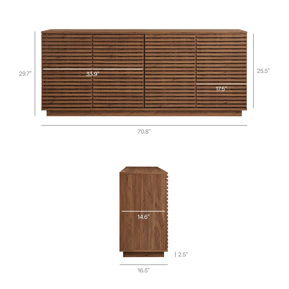 Render 4-Door Fluted Sideboard Cabinet TV Stand. Picture 2