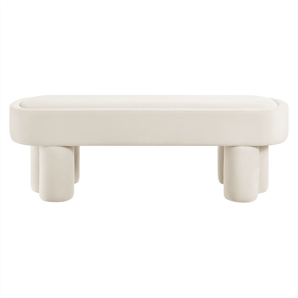 Mossi Oval Performance Velvet Accent Bench. Picture 5