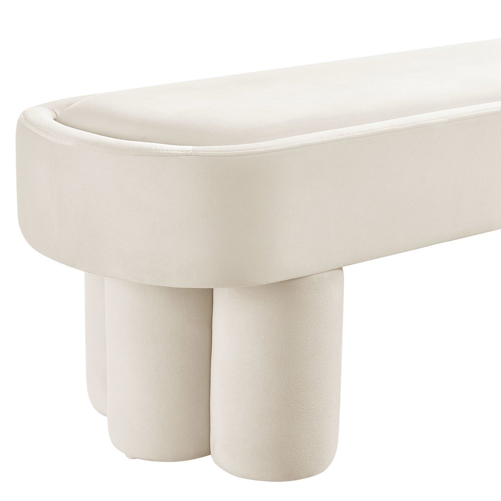 Mossi Oval Performance Velvet Accent Bench. Picture 6