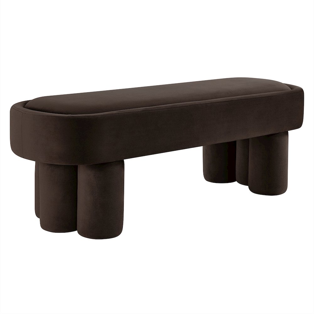 Mossi Oval Performance Velvet Accent Bench. Picture 1