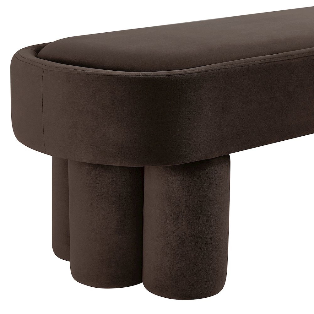 Mossi Oval Performance Velvet Accent Bench. Picture 6