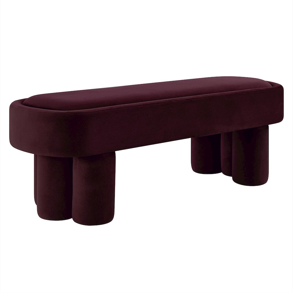 Mossi Oval Performance Velvet Accent Bench. Picture 1