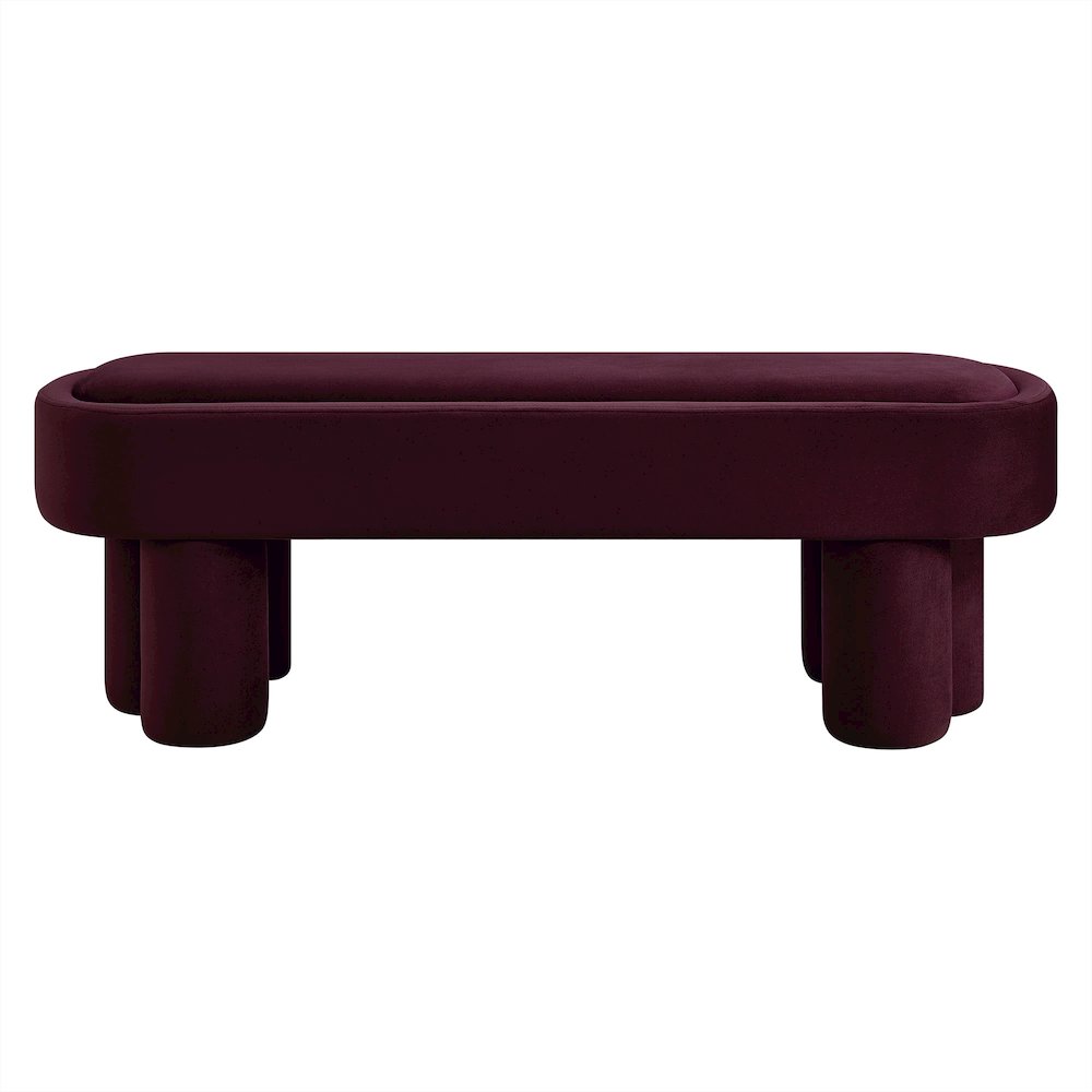 Mossi Oval Performance Velvet Accent Bench. Picture 5