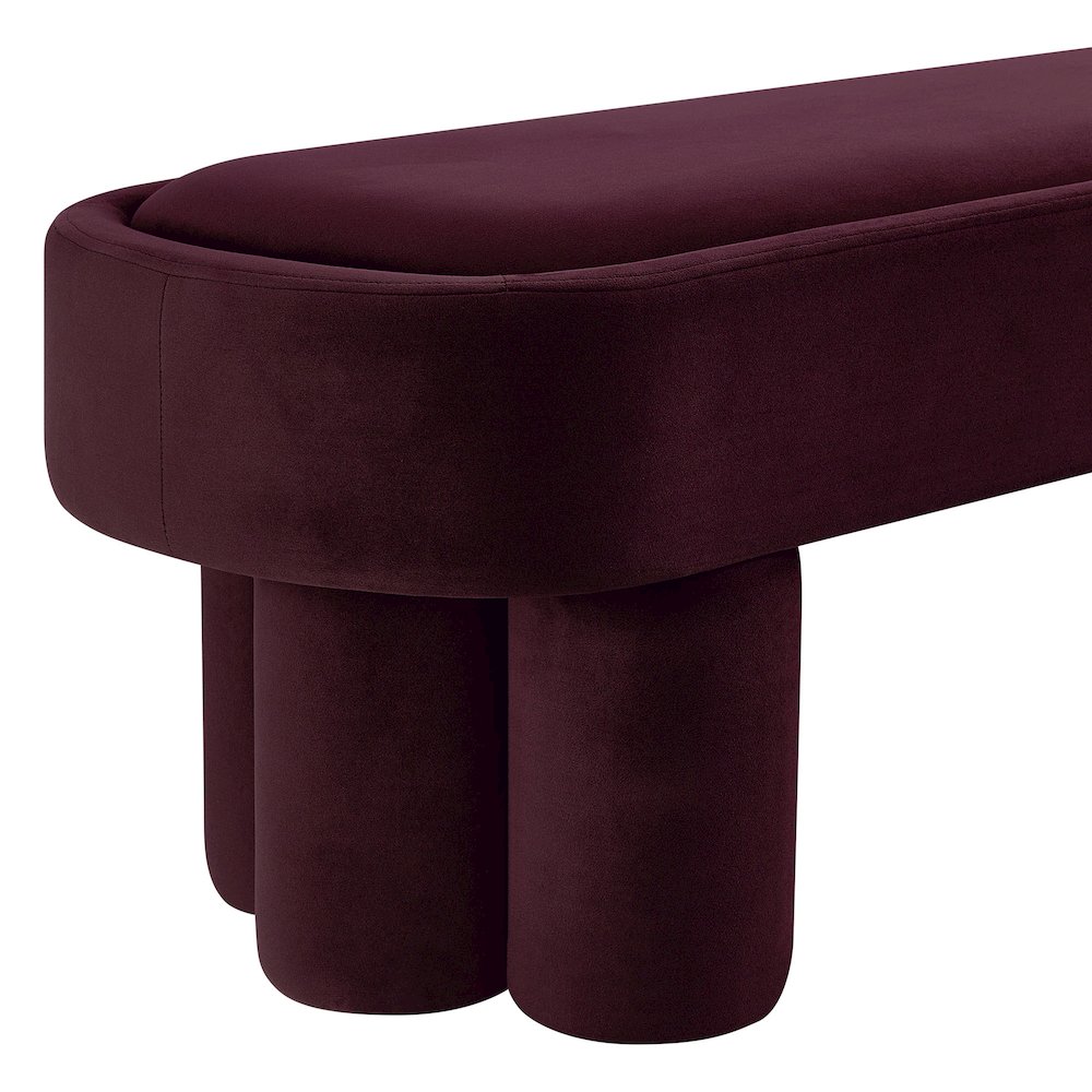 Mossi Oval Performance Velvet Accent Bench. Picture 6