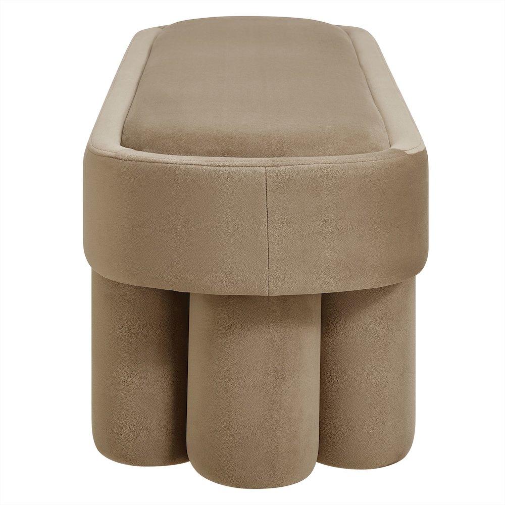 Mossi Oval Performance Velvet Accent Bench. Picture 4