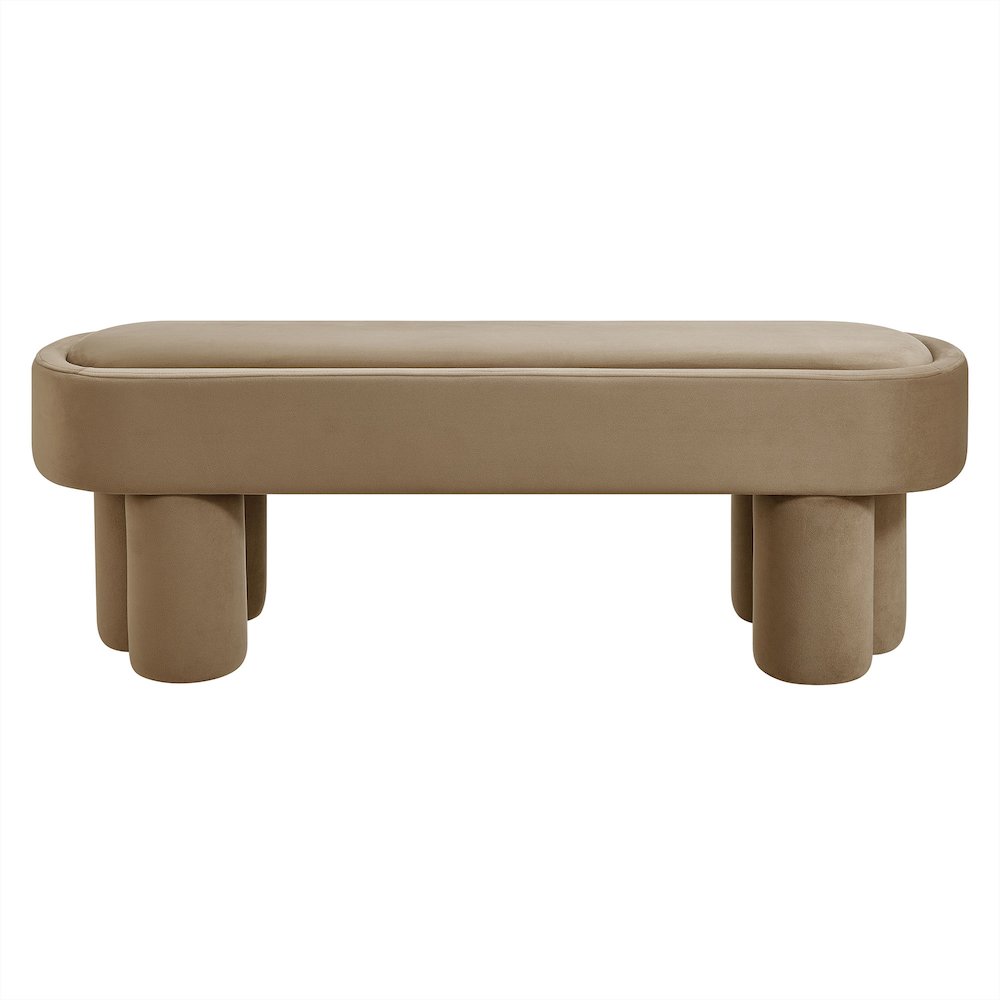 Mossi Oval Performance Velvet Accent Bench. Picture 5