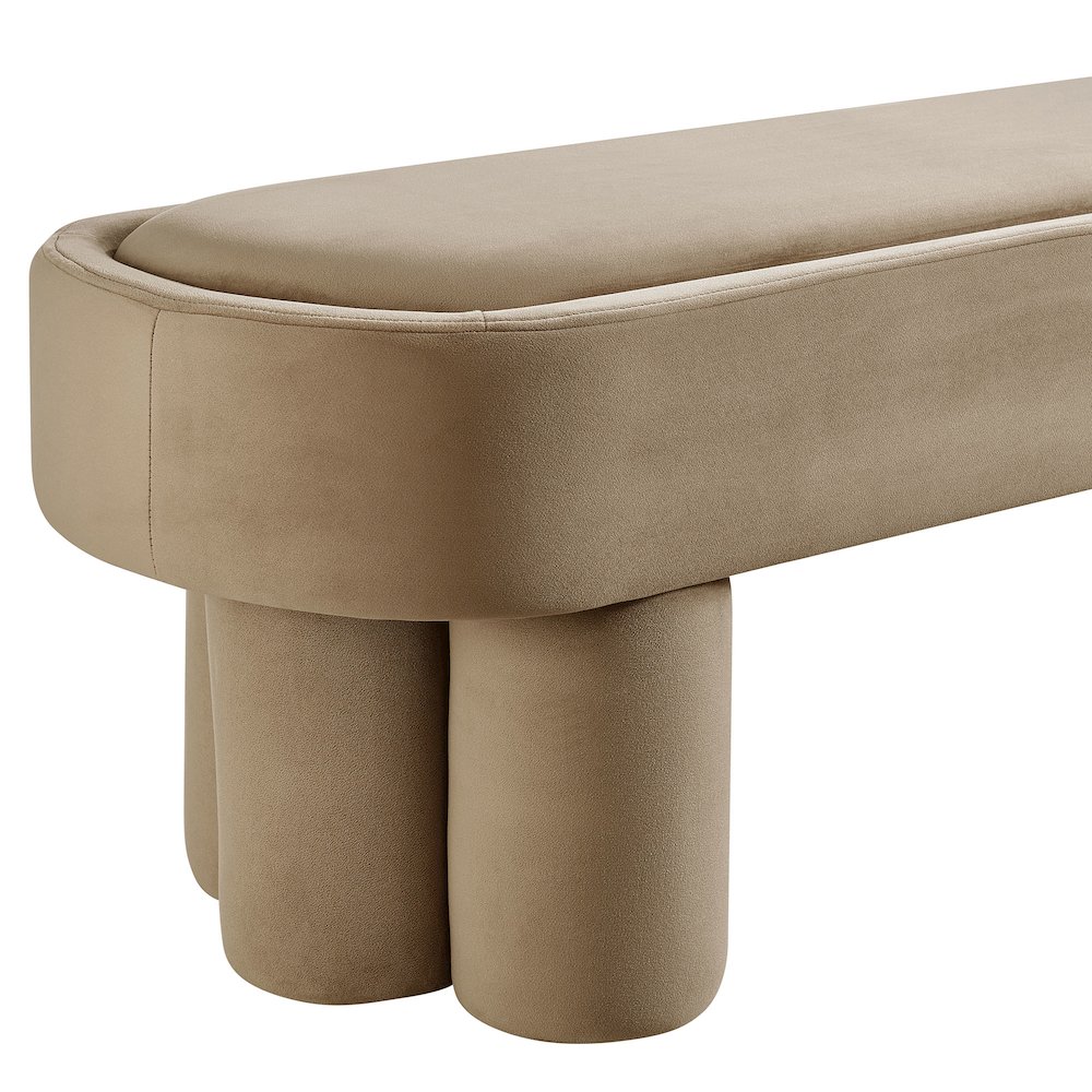 Mossi Oval Performance Velvet Accent Bench. Picture 6