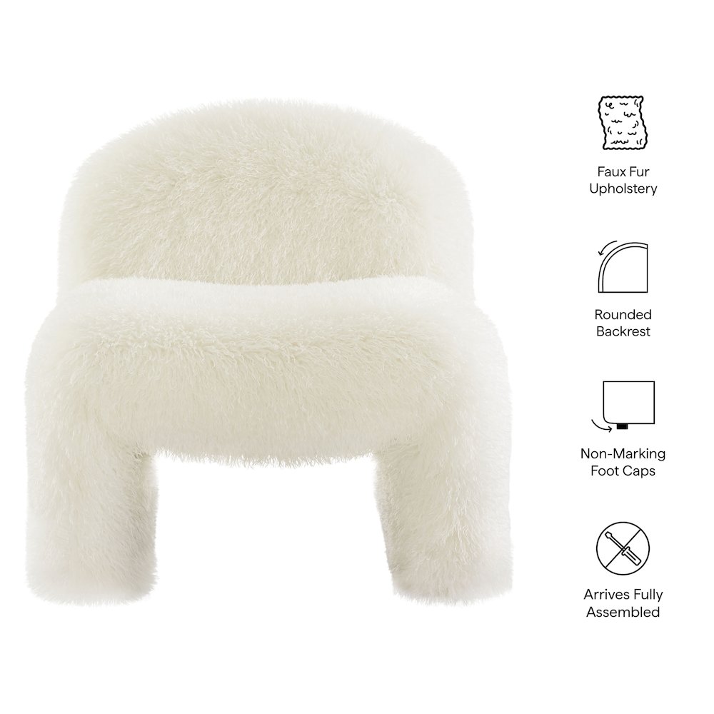 Mina Faux Fur Accent Chair. Picture 3
