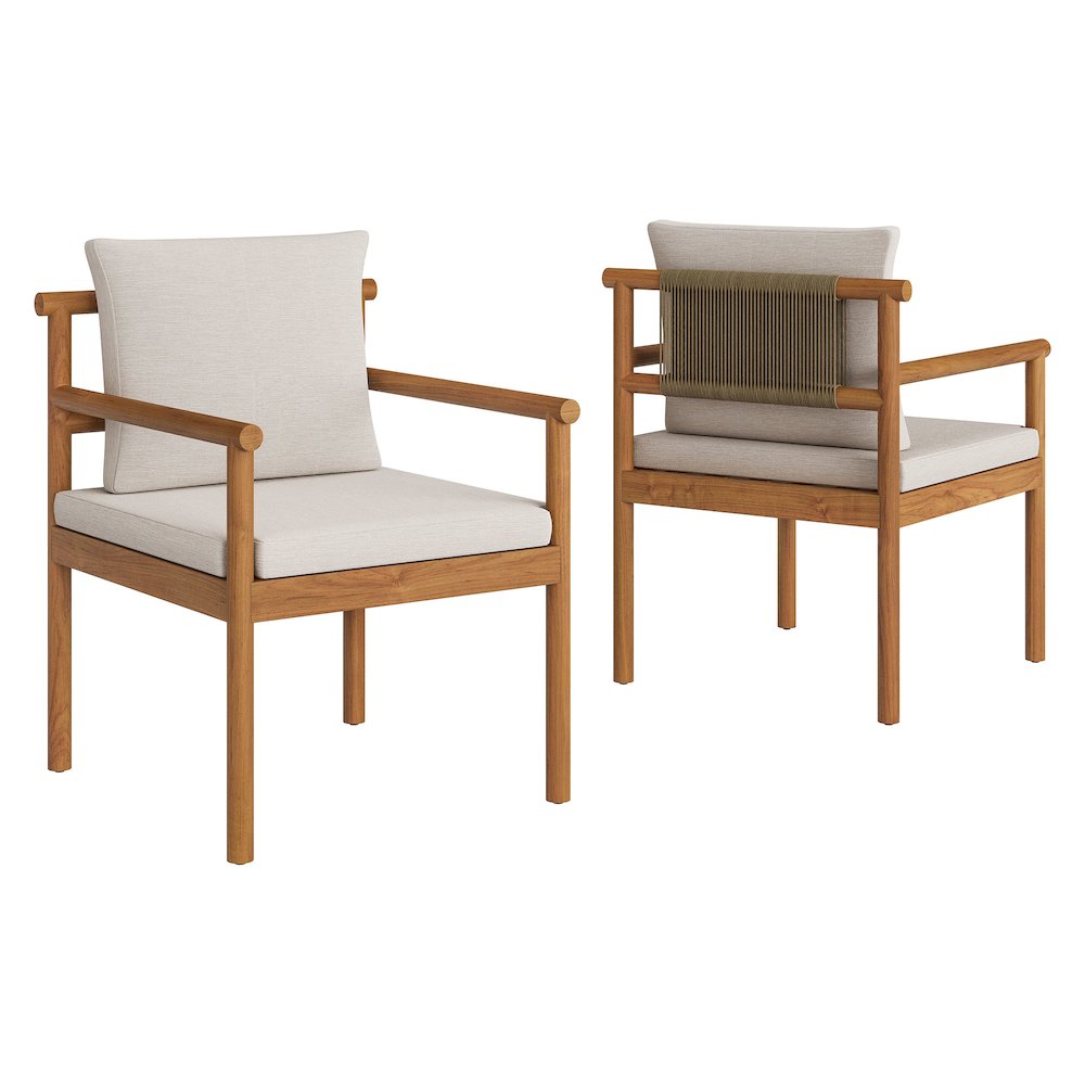 Eleni 7 Piece Outdoor Patio Teak Wood Dining Set. Picture 5