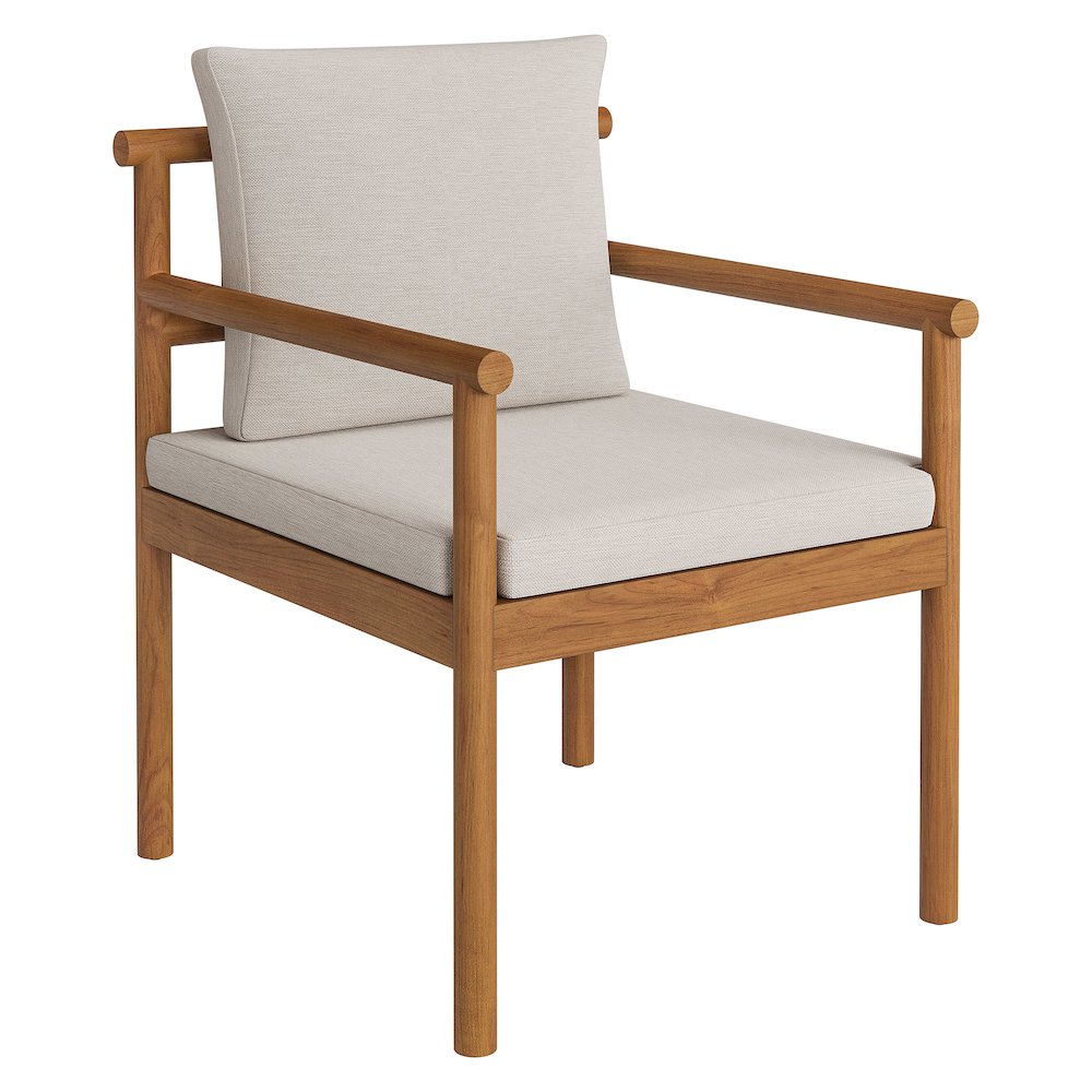 Eleni Outdoor Patio Teak Wood Rope Dining Chair. Picture 1