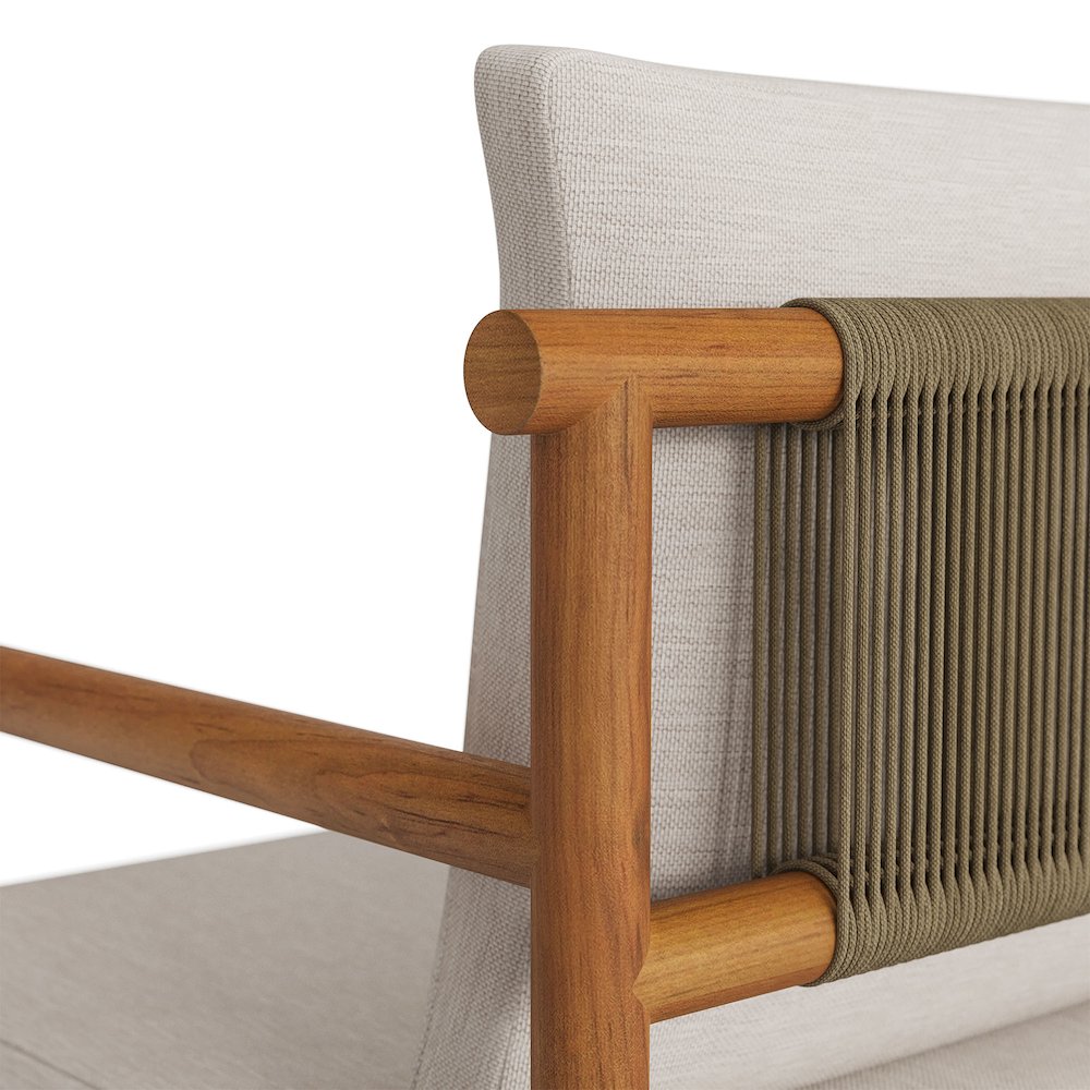 Eleni Outdoor Patio Teak Wood Rope Dining Chair. Picture 7