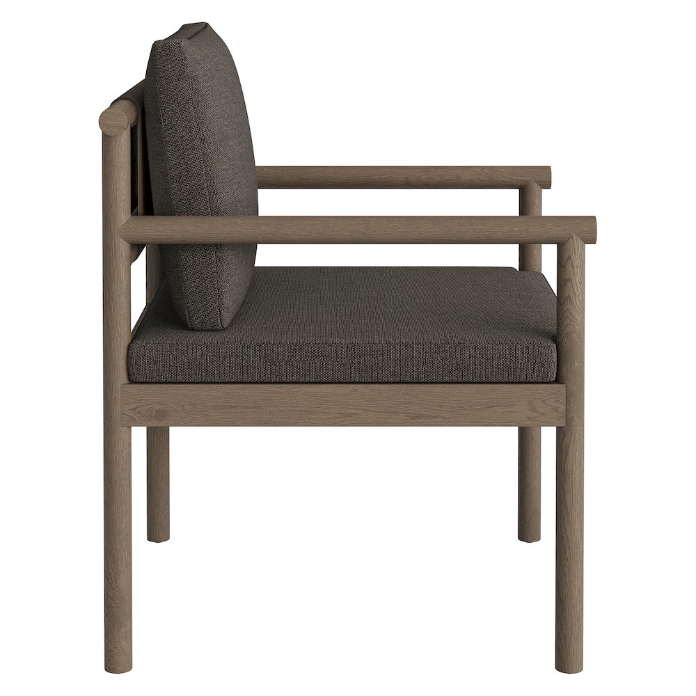 Eleni Outdoor Patio Teak Wood Rope Dining Chair. Picture 4