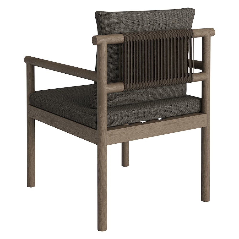 Eleni Outdoor Patio Teak Wood Rope Dining Chair. Picture 5