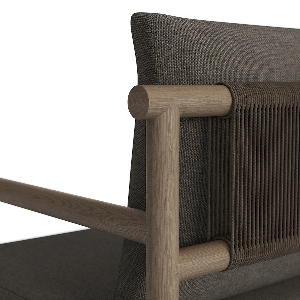 Eleni Outdoor Patio Teak Wood Rope Dining Chair. Picture 7
