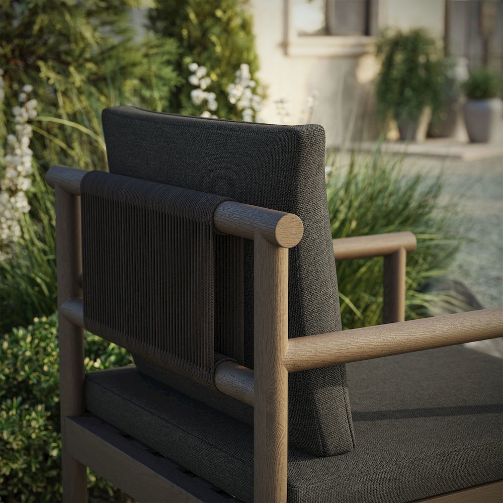 Eleni Outdoor Patio Teak Wood Rope Dining Chair. Picture 9