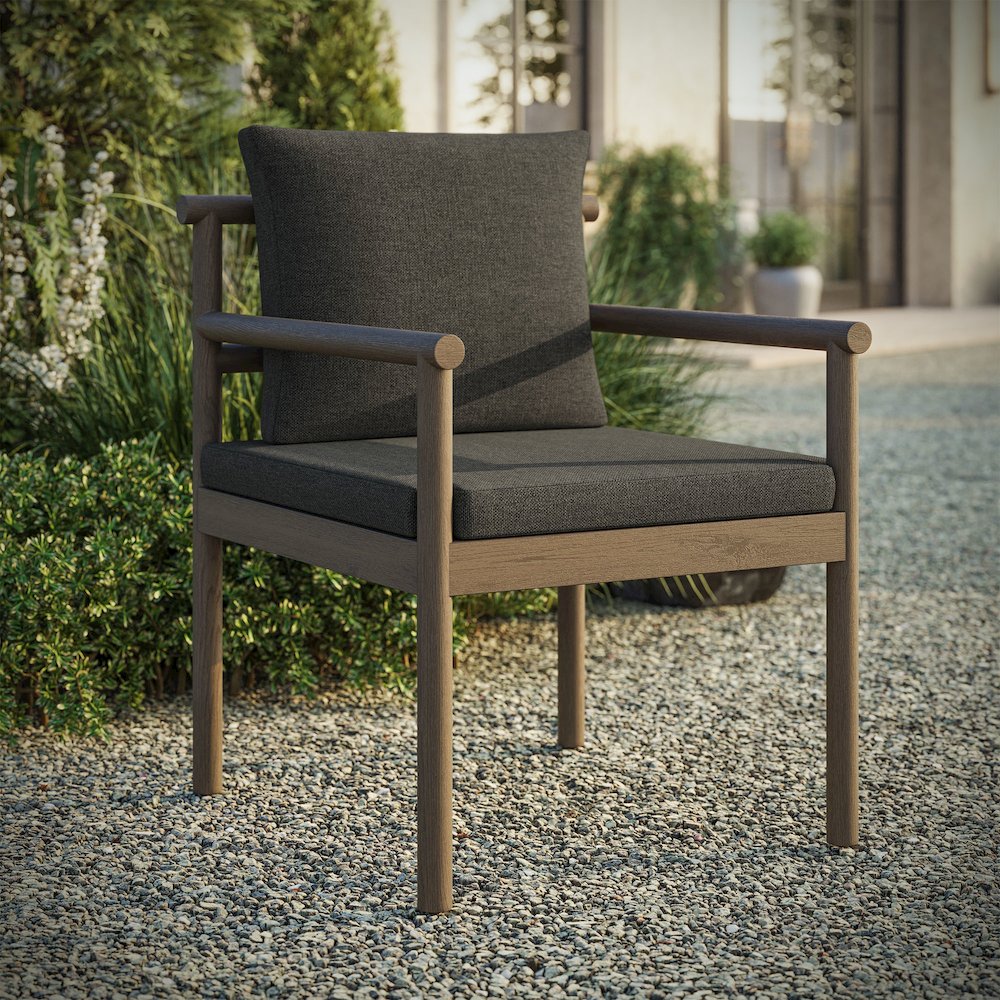 Eleni Outdoor Patio Teak Wood Rope Dining Chair. Picture 8
