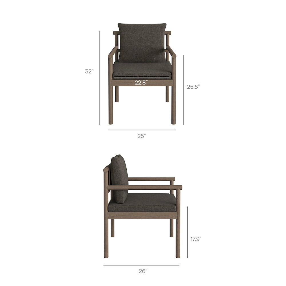 Eleni Outdoor Patio Teak Wood Rope Dining Chair. Picture 3